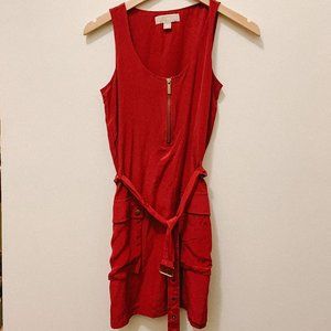 Michael Kors Belted Red Work Dress